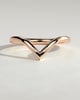 Dominique -  Deep V Band Wedding Ring - 18k Rose Gold