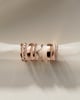 Dominique -  Deep V Band Wedding Ring - 18k Rose Gold