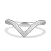 Dominique - Deep V Ring - 18k White Gold