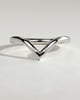 Dominique -  Deep V Band Wedding Ring - 18k White Gold