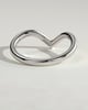 Dominique -  Deep V Band Wedding Ring - 18k White Gold