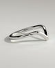 Dominique -  Deep V Band Wedding Ring - 18k White Gold