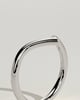 Dominique -  Deep V Band Wedding Ring - 18k White Gold