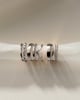Dominique -  Deep V Band Wedding Ring - 18k White Gold