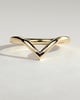 Dominique -  Deep V Band Wedding Ring - 18k Yellow Gold