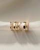 Dominique -  Deep V Band Wedding Ring - 18k Yellow Gold