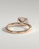 Dotti - Oval East West Claw Solitaire Engagement Ring - 18k Rose Gold High Setting