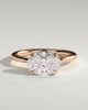 Dotti - Oval East West Claw Solitaire Engagement Ring - 18k Rose Gold High Setting