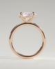 Dotti - Oval East West Claw Solitaire Engagement Ring - 18k Rose Gold High Setting
