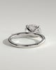 Dotti - Oval East West Claw Solitaire Engagement Ring - 18k White Gold High Setting