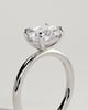 Dotti - Oval East West Claw Solitaire Engagement Ring - 18k White Gold High Setting