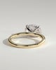 Dotti - Oval East West Claw Solitaire Engagement Ring - 18k Yellow Gold / 18k White Gold High Setting