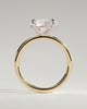 Dotti - Oval East West Claw Solitaire Engagement Ring - 18k Yellow Gold / 18k White Gold High Setting