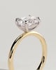 Dotti - Oval East West Claw Solitaire Engagement Ring - 18k Yellow Gold / 18k White Gold High Setting
