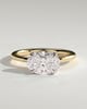 Dotti - Oval East West Claw Solitaire Engagement Ring - 18k Yellow Gold / 18k White Gold High Setting