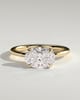 Dotti - Oval East West Claw Solitaire Engagement Ring - 18k Yellow Gold High Setting