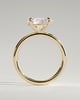 Dotti - Oval East West Claw Solitaire Engagement Ring - 18k Yellow Gold High Setting