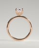 Dove - Emerald Claw Solitaire with Petal Gallery and Accent Leaf Detail Engagement Ring - 18k Rose Gold