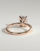 Dove - Emerald Claw Solitaire with Petal Gallery and Accent Leaf Detail Engagement Ring - 18k Rose Gold