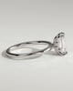 Dove - Emerald Claw Solitaire with Petal Gallery and Accent Leaf Detail Engagement Ring - 18k White Gold