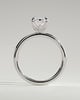 Dove - Emerald Claw Solitaire with Petal Gallery and Accent Leaf Detail Engagement Ring - 18k White Gold