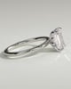 Dove - Emerald Claw Solitaire with Petal Gallery and Accent Leaf Detail Engagement Ring - 18k White Gold