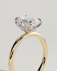 Dove - Emerald Claw Solitaire with Petal Gallery and Accent Leaf Detail Engagement Ring - 18k Yellow Gold / 18k White Gold
