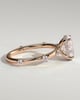 Elise  Oval Solitaire with Hidden Halo and Accent Stones - 18k Rose Gold
