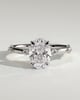 Elise  Oval Solitaire with Hidden Halo and Accent Stones - 18k White Gold