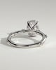 Elise  Oval Solitaire with Hidden Halo and Accent Stones - 18k White Gold