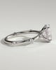 Elise  Oval Solitaire with Hidden Halo and Accent Stones - 18k White Gold