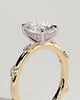 Elise  Oval Solitaire with Hidden Halo and Accent Stones - 18k Yellow Gold / 18k White Gold