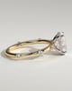 Elise  Oval Solitaire with Hidden Halo and Accent Stones - 18k Yellow Gold / 18k White Gold
