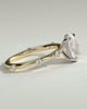 Elise  Oval Solitaire with Hidden Halo and Accent Stones - 18k Yellow Gold / 18k White Gold