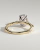 Elise  Oval Solitaire with Hidden Halo and Accent Stones - 18k Yellow Gold / 18k White Gold
