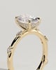 Elise  Oval Solitaire with Hidden Halo and Accent Stones - 18k Yellow Gold