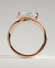 Eliza - Pear Claw Solitaire with Bead Set Pave Wave Band and East West Setting Engagement Ring - 18k Rose Gold