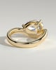 Eliza - Pear Claw Solitaire with Bead Set Pave Wave Band and East West Setting Engagement Ring - 18k Yellow Gold