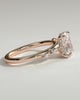 Elle - Elongated Cushion Claw Solitaire with Hidden Halo, Opposing Marquise Accents and Cathedral High Setting Engagement Ring - 18k Rose Gold