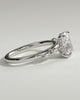 Elle - Elongated Cushion Claw Solitaire with Hidden Halo, Opposing Marquise Accents and Cathedral High Setting Engagement Ring - 18k White Gold