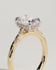 Elle - Elongated Cushion Claw Solitaire with Hidden Halo, Opposing Marquise Accents and Cathedral High Setting Engagement Ring - 18k Yellow Gold / 18k White Gold