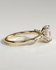 Elle - Elongated Cushion Claw Solitaire with Hidden Halo, Opposing Marquise Accents and Cathedral High Setting Engagement Ring - 18k Yellow Gold