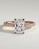 Ellie  Radiant Solitaire with Hidden Halo and Pav - 18k Rose Gold