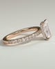 Ellie  Radiant Solitaire with Hidden Halo and Pav - 18k Rose Gold
