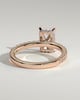 Ellie  Radiant Solitaire with Hidden Halo and Pav - 18k Rose Gold