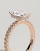 Ellie  Radiant Solitaire with Hidden Halo and Pav - 18k Rose Gold