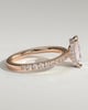 Ellie  Radiant Solitaire with Hidden Halo and Pav - 18k Rose Gold