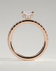 Ellie  Radiant Solitaire with Hidden Halo and Pav - 18k Rose Gold