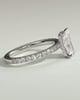 Ellie  Radiant Solitaire with Hidden Halo and Pav - 18k White Gold