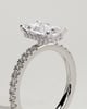 Ellie  Radiant Solitaire with Hidden Halo and Pav - 18k White Gold